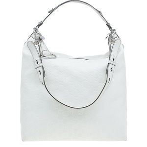 Gucci White Guccissima Leagher Icon Bit Hobo